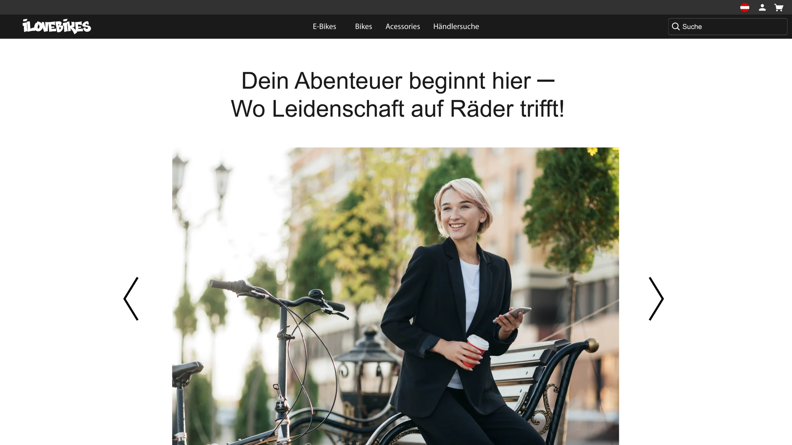 Website Neugestaltung Bike vorher